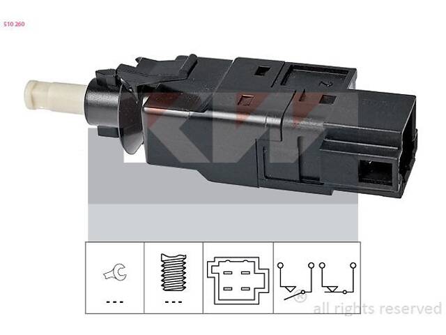 510 260 KW Датчик педалі гальм/зчеплення (аналог EPS 1.810.260/Facet 7.1260 )