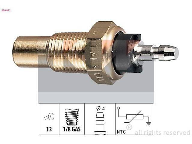 530 052 KW Датчик температури охолодж. рідини/масла/топлива (аналог EPS 1.830.052/Facet 7.3052 )