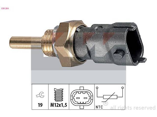 530 264 KW Датчик температури охолодж. рідини/масла/топлива (аналог EPS 1.830.264/Facet 7.3264 )