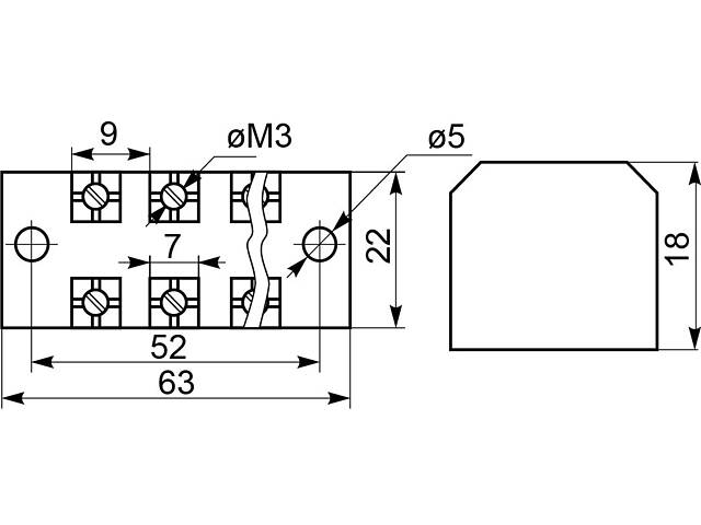 5P 15A 600V Клеммная колодка в корпусе [A0130050003] TB1505 АСКО - Фото 3