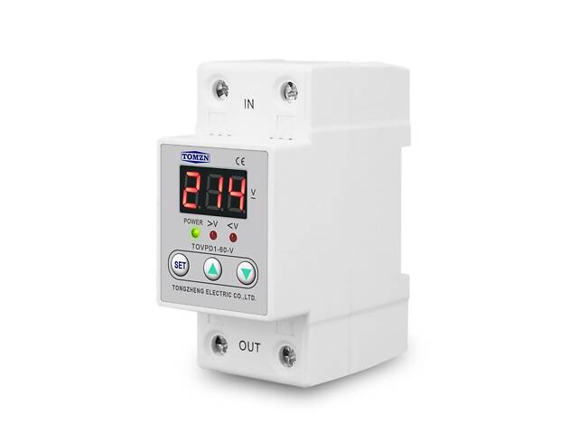 60А однофазное реле контроля напряжения и тока с индикацией [TOVPD1-60-V] tomzn - Фото 4