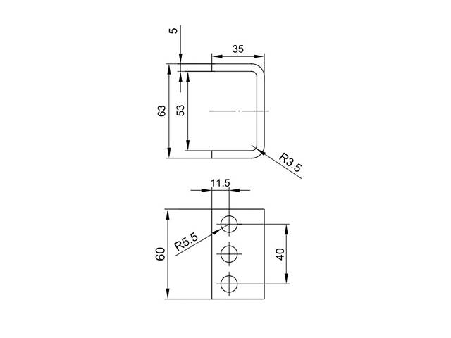 60х35х63мм сталь 5мм кріплення приварне для профілю BPL-29, BPM-29 [BSW2901] BSW-29 B5 Combitech ДКС - Фото 3