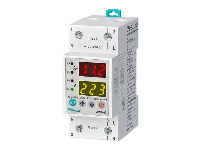 63А однофазное реле контроля напряжения и тока [AVR-63] Samwha - Фото 1