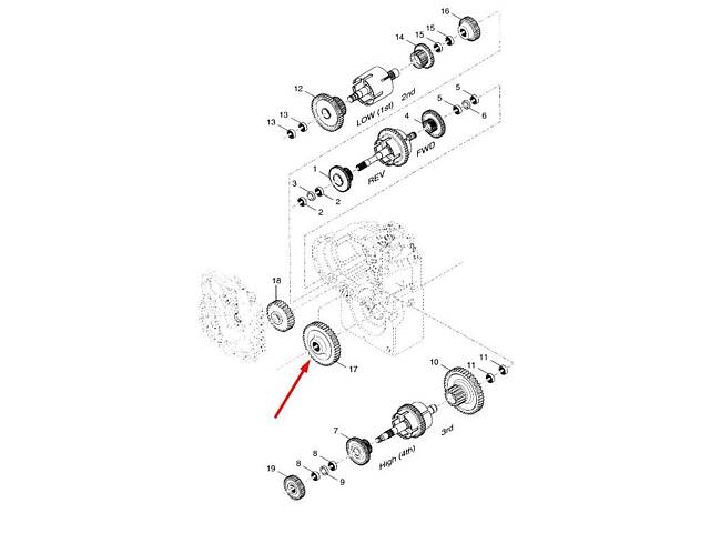 702827 (4207545) Вал шестерни КПП T12000 Manitou