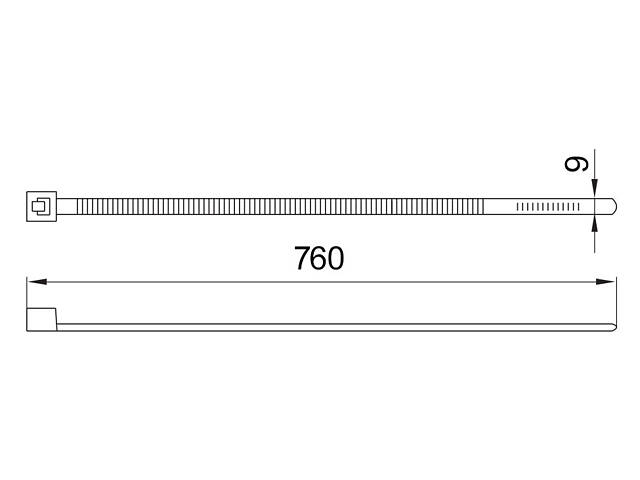 760х9мм Кабельна стяжка (хомут) нейлон чорний (100 шт.) [s015068] e.ct.stand.760.9.black E.NEXT - Фото 2