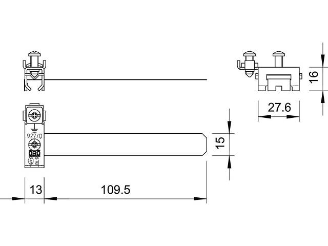 Ø8-22мм хомут заземления стрічковий латунь оміднена для труб [5057507] OBO bettermann - Фото 2