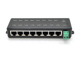8-портовий POE-інжектор живлення, з 8xRJ45 портами Ethernet 10/100 Мбіт/с, IEEE802.3af/at, 12-48V, PIN45+/78-