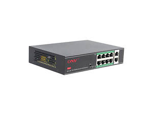 8ми портовий PoE комутатор з автоперезапуском ONV-H1108PSD, 8хРоЕ 100 Мбіт + 2хUplink 100 Мбіт до 250м,