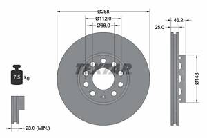 92057605 TEXTAR Диск гальмівний