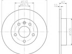 92092103 TEXTAR Диск тормозной TEXTAR 92092103 VAUXHALL MERIVA Mk II (B)