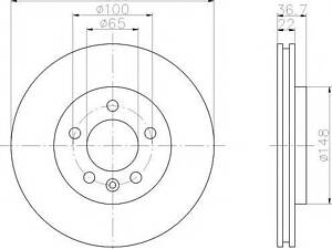 92098603 TEXTAR Диск гальмівний TEXTAR 92098603 на VW GOLF Mk IV (1J1)