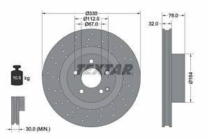 92099205 TEXTAR Диск гальмівний