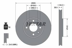 Гальмівний диск TEXTAR 92111603