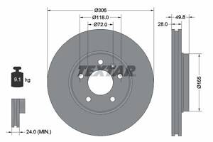 Гальмівний диск TEXTAR 92116005