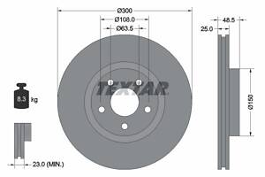 92141305 TEXTAR Диск гальмівний