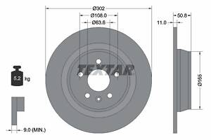 92159303 TEXTAR Диск гальмівний