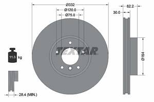Гальмівний диск TEXTAR 92160805