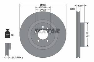 92162005 TEXTAR Диск гальмівний