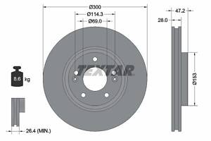 Гальмівний диск TEXTAR 92166503