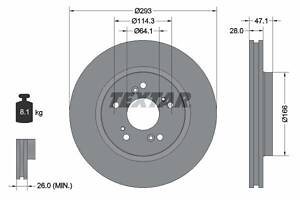 Гальмівний диск TEXTAR 92184803