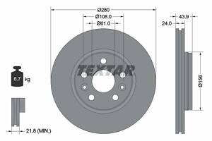 92202403 TEXTAR Диск гальмівний