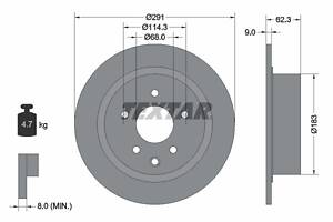 92237103 TEXTAR Диск гальмівний