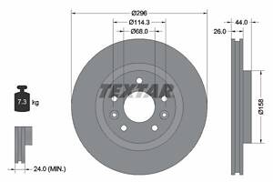 92274203 TEXTAR Диск гальмівний