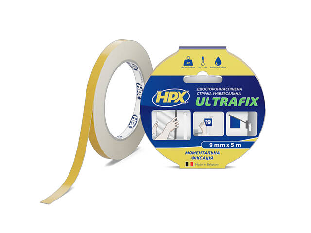 9x1мм 5м Лента двусторонняя универсальная полиэтилен/каучук белая [INRUC0020009005010] DSU0905 HPX - Фото 1