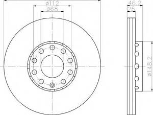 a_Диск гальмівний AUDISKODAVW 100A4A6ExeoPassat F D=288mm 90-13 TEXTAR 92057605 на AUDI 100 седан (4A, C4)