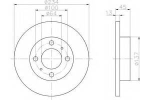 a_Гальмівний диск - знято з вир-ва BOSCH 986478636 на MITSUBISHI COLT Mk IV (CA_A)