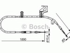 a_Гальмівний трос 1890mm VW Passat 3B2 RR BOSCH 1987477804 на VW PASSAT седан (3B2)