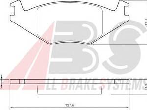 ABS 36539. Тормозные колодки пер. Golf/Ibiza/Jetta/Passat/Polo (78-03)