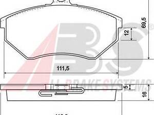 ABS 36790. Тормозные колодки пер. Caddy II/Golf IV 91-06 (TRW)