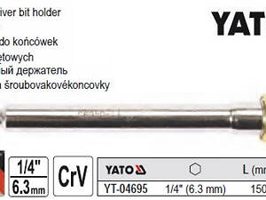 Адаптер тримач біт YATO магнітний HEX 1/4 150 мм YT-04695