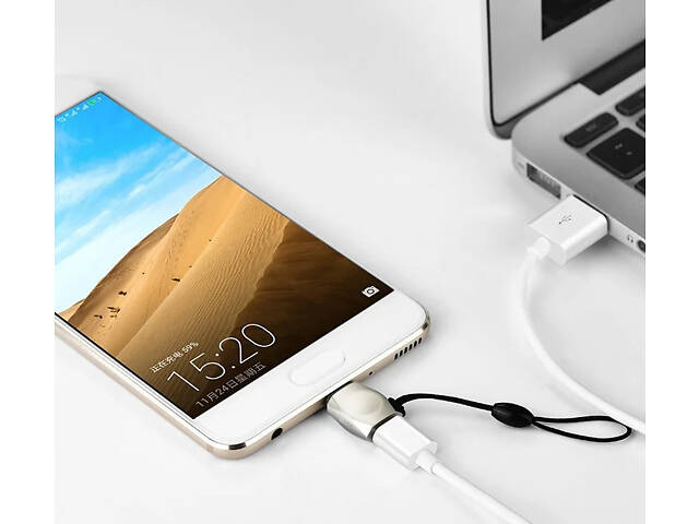 Адаптер Hoco UA9 OTG переходник USB 3.0 Type-C to USB - Silver - Фото 3