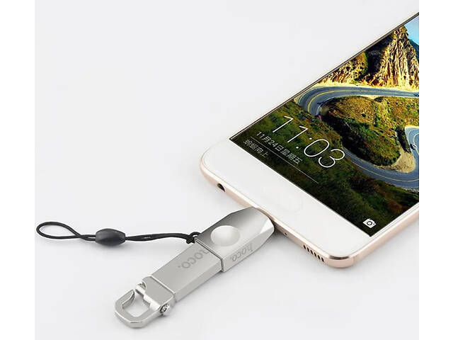 Адаптер Hoco UA9 OTG переходник USB 3.0 Type-C to USB - Silver - Фото 4