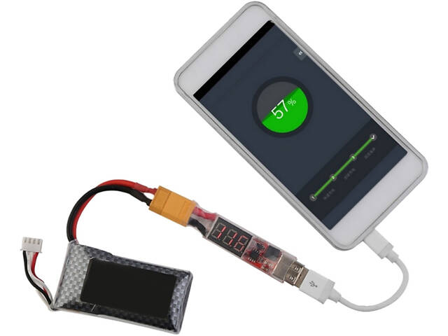 Адаптер-преобразователь для аккумуляторов 2S–6S LiPo XT60 to USB 5V / 2A - Фото 5