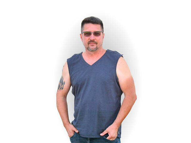 Майка адаптивна V-виріз трикотаж сіра - Фото 1