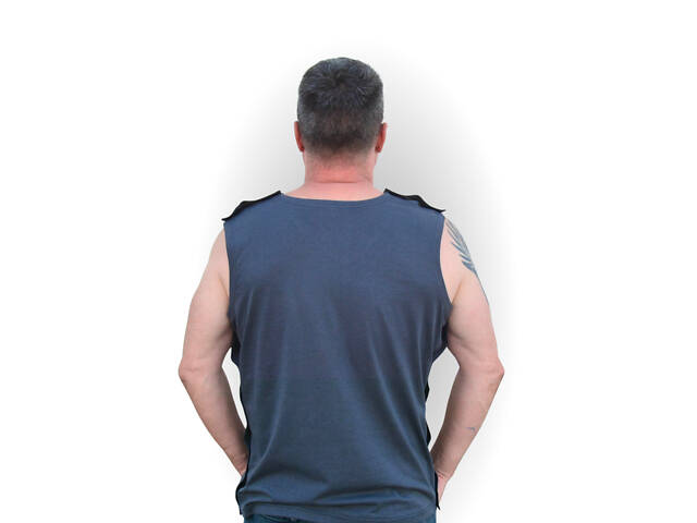 Майка адаптивна V-виріз трикотаж сіра - Фото 3