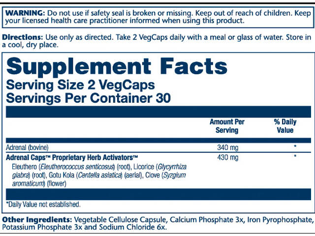 Adrenal 170mg - 60 vcaps - Фото 2