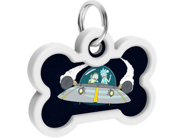 Адресник для тварин WAUDOG Smart ID з QR паспортом 'Рік і Морті 1', кістка 40х28 мм (231-0280) - Фото 3