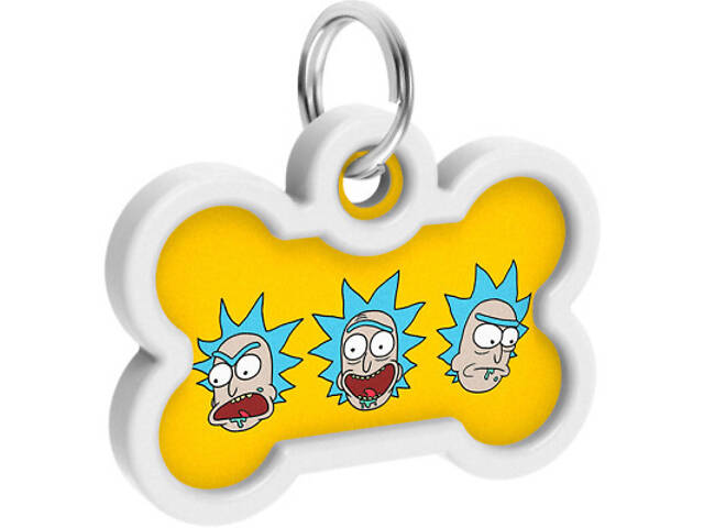 Адресник для тварин WAUDOG Smart ID з QR паспортом 'Рик і Морті 3', кістка 40х38 мм (231-0282) - Фото 3