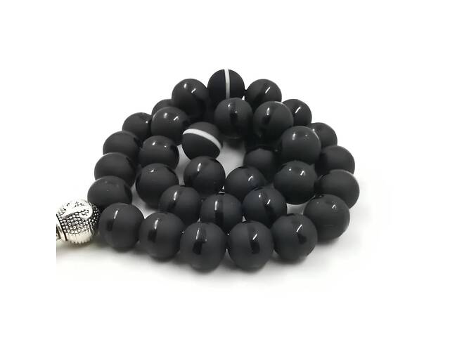 Агатові чотки RESTEQ з металевим китицем — 33 намистини по 10 мм, 27 см, чотки з агату - Фото 6