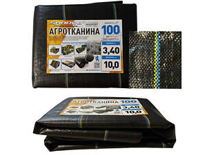 Агроткань Shadow 100г/м² черная 3.4х10м для мульчирования и защиты от сорняков и вредителей