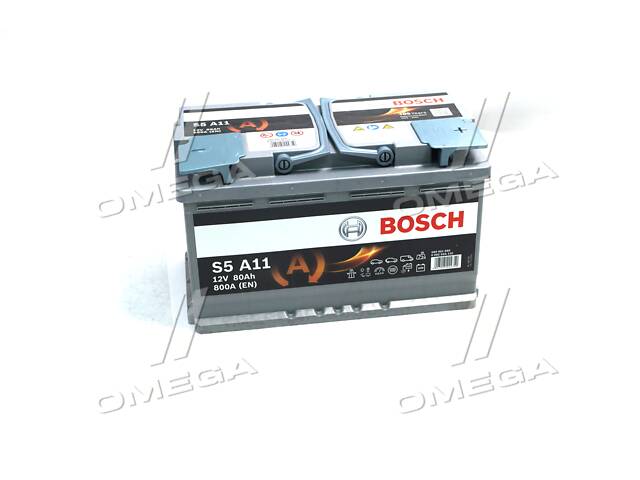 Аккумулятор 80Ah-12v Bosch AGM (S5A11) (315x175x190),R,EN800