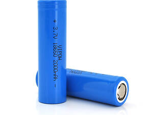 Аккумулятор 18650 Li-Ion Vipow ICR18650 FlatTop, 2000mAh, 3.7V, Blue