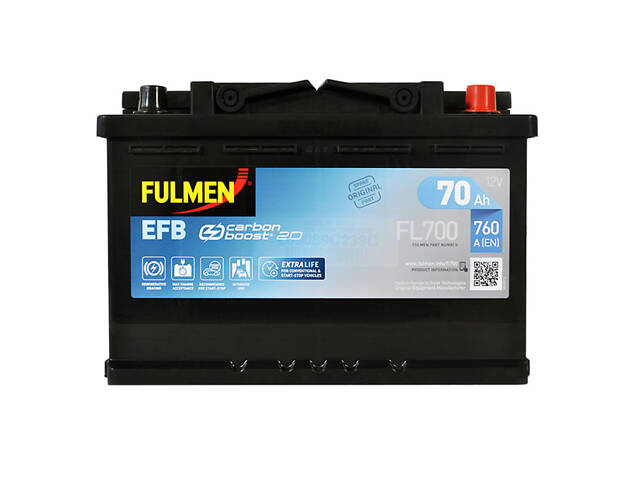 Автомобільний акумулятор FULMEN Start-Stop EFB 70Ah 760A R+