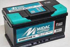 Акумулятор автомобільний 6-СТ 82 Ач MIDAC HERMETICUM (R+) 740A Італія