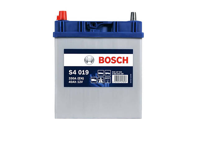 Аккумулятор автомобильный BOSCH (S40 190) (B19) Asia 40Ah 330A L+