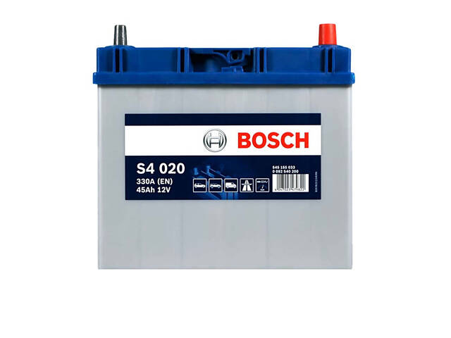 Акумулятор автомобільний BOSCH (S40 200) (B24) Asia 45Ah 330A R+ т.к.